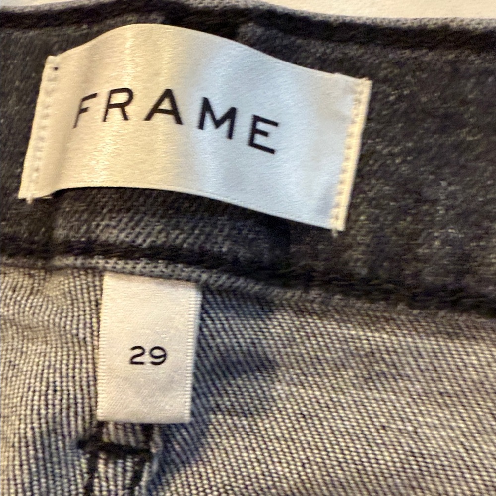 Frame Atmosphere Le Palazzo Crop Stretch Sz 29 waist stretches to 36 Black Rinse